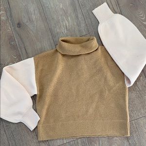 Blush Colorblock Turtleneck Sweater